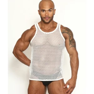 Fishnet Muscle Tank Top