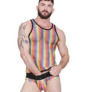 Rainbow Fishnet Pride Tank Top
