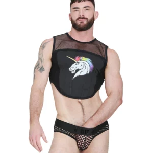 Stallion Unicorn Cropped Muscle Tank Top